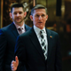 Michael G. Flynn walking out of Trump Tower with his father, Lt. General Michael T. Flynn, on November 17, 2016. (Photo via AP)